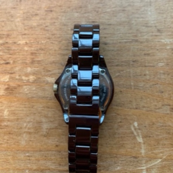 Fossil watch- chocolate color- diamonds around face- excellent condition! - Picture 4 of 5